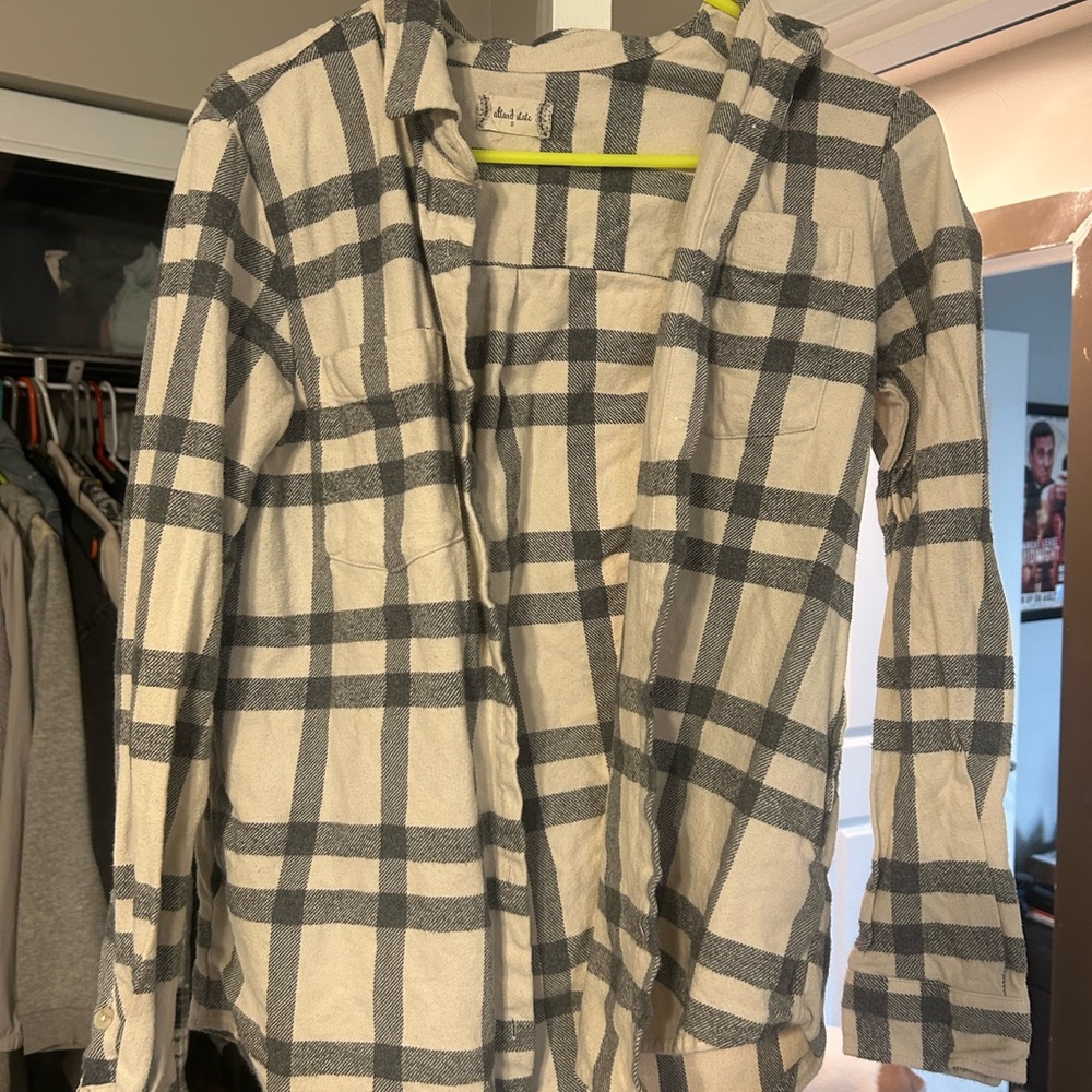 Altar’d state grey/white flannel, size small
